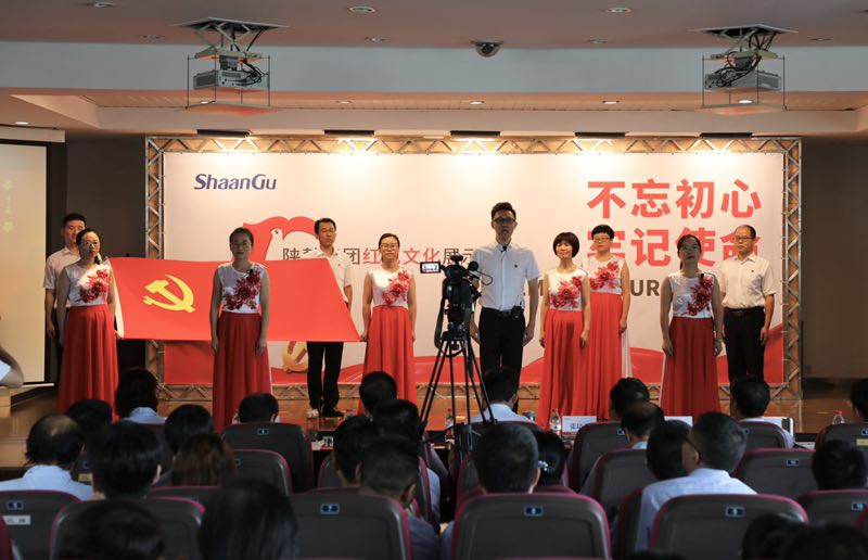 陜鼓戰(zhàn)略黨支部、投資證券黨支部聯(lián)合參賽隊(duì)表演主題朗誦《七月的天空》.jpg
